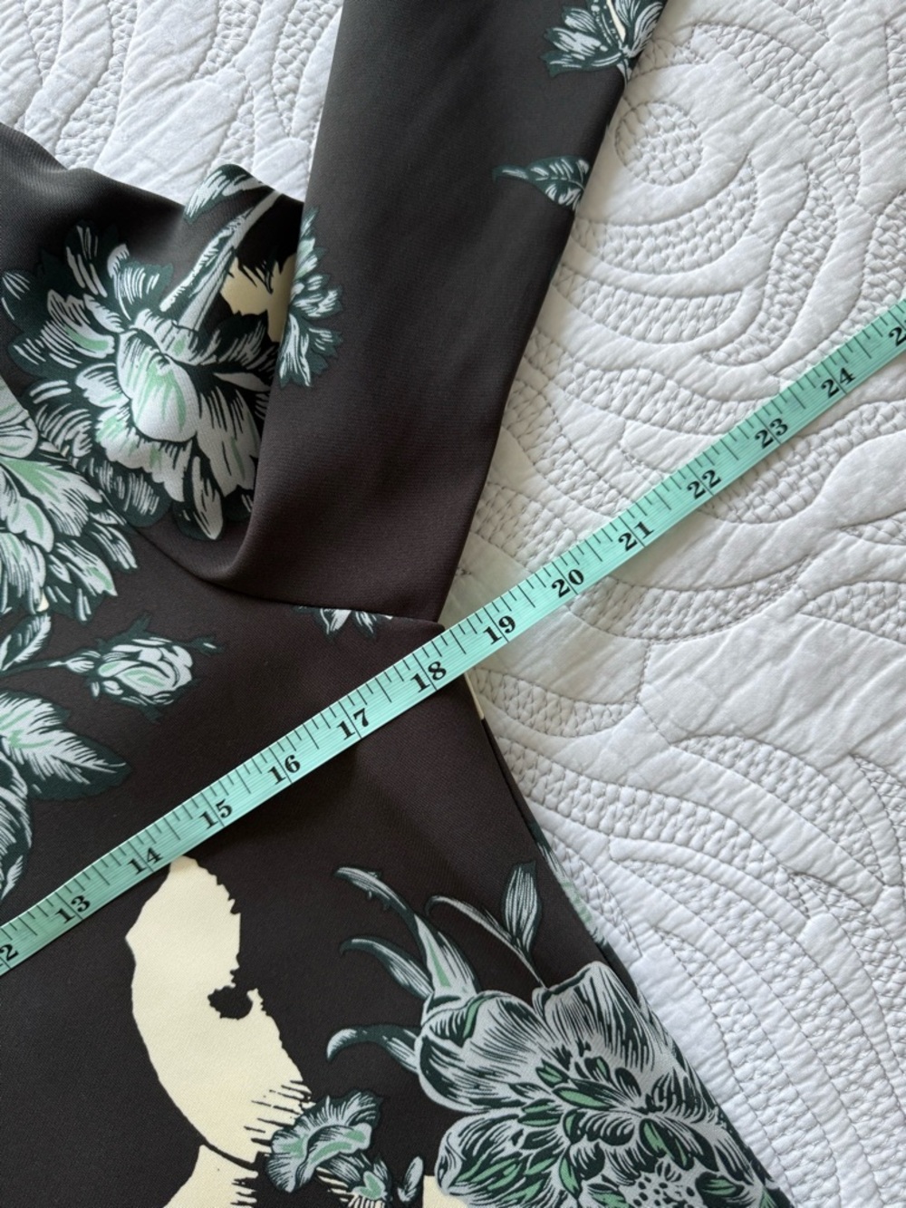 Reiss Black Floral High-Neck Midi Dress with Cream Accents - Picture 15 of 16